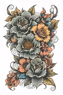 flowers forming tattoo design idea