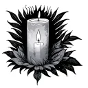 candle, dark, past failures, present time, future life comings tattoo design idea