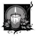 candle, dark, past failures, present time, future life comings tattoo design idea