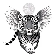 tiger with wings spread tattoo design idea