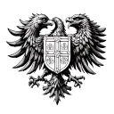 The serbian double headed eagle with the heads of the Byzantine double headed eagle in the cgest where the shield is ins tattoo design idea