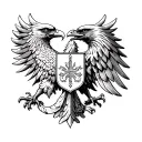 The serbian double headed eagle with the heads of the Byzantine double headed eagle in the cgest where the shield is ins tattoo design idea