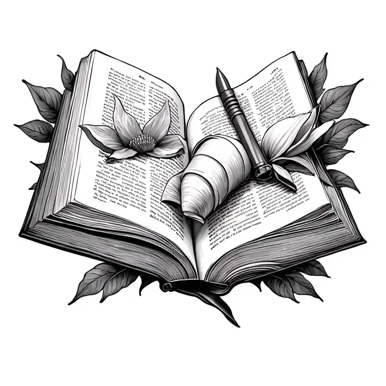 Open bible tattoo design idea