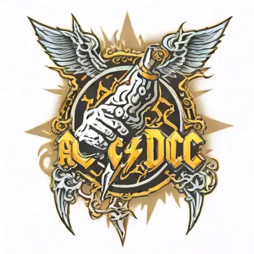 AC/DC logo with a lightning tattoo design idea