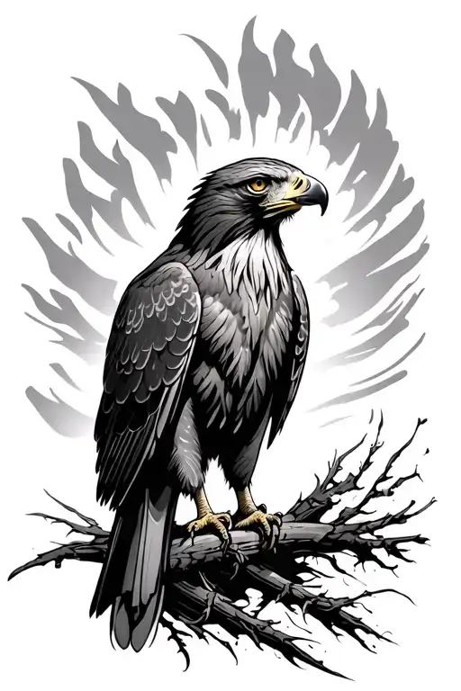 Hawk tattoo design idea