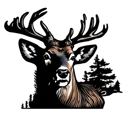 michigan with a deer behind it tattoo design idea