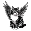 Cat Angel tattoo design idea
