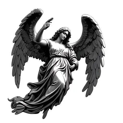made in America Italian renaissance angel tattoo design idea