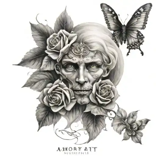 amor fati stoic concept tattoo design idea