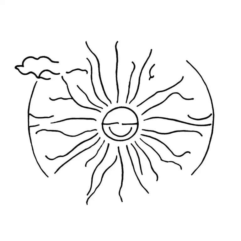 sea ​​and sun tattoo design idea