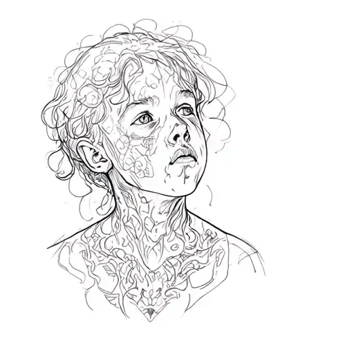 hard childhood trauma tattoo design idea