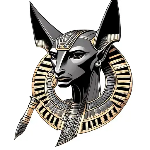 Anubis egypcian god tattoo design idea
