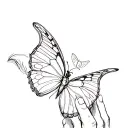 butterfly landing on a finger tattoo design idea