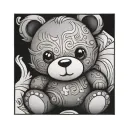 teddy bear surrounded tattoo design idea