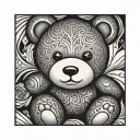 teddy bear surrounded tattoo design idea
