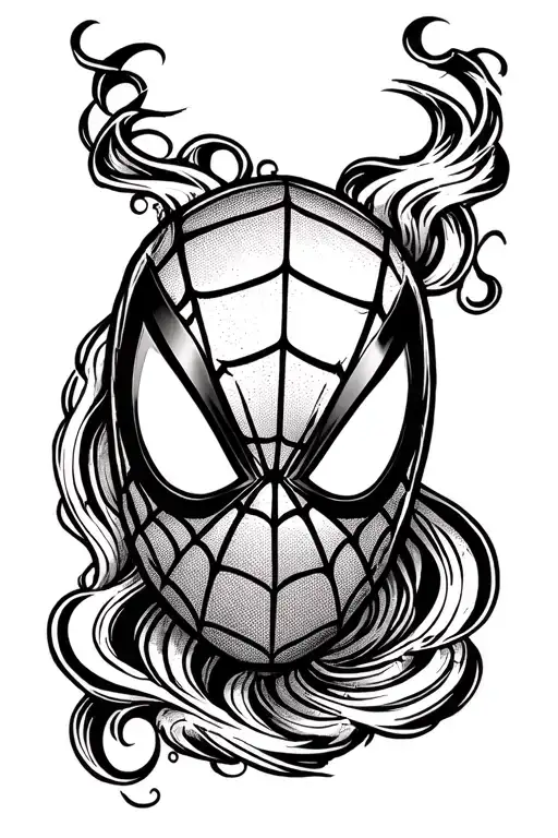 Spiderman Mask tattoo design idea