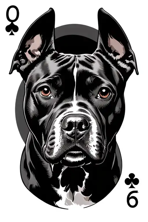 poker cards, with a pitbulls face tattoo design idea