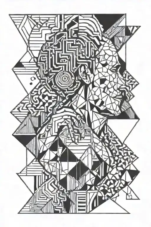 overthinking man tattoo design idea