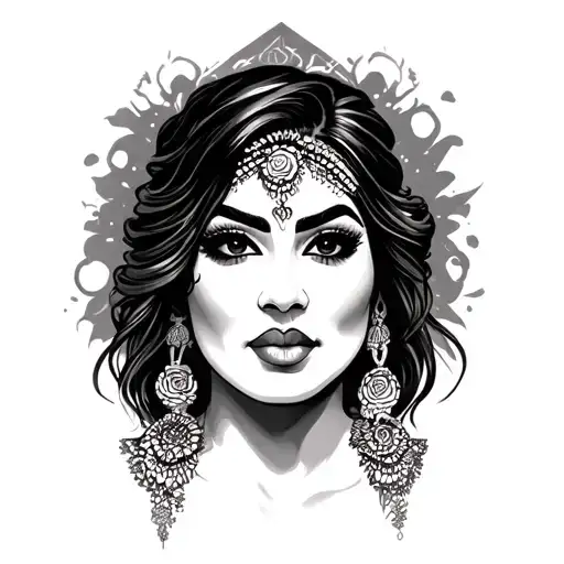 chicana chola face tattoo design idea