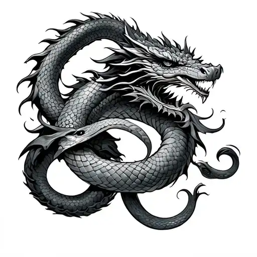 snake and dragon armband tattoo tattoo design idea