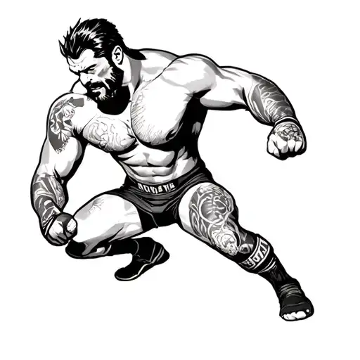 wrestler performing tattoo design idea