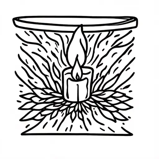 hygge candle burning tattoo design idea