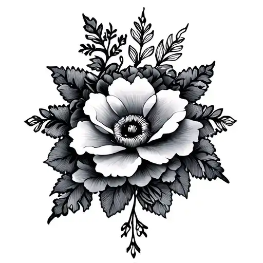 Sexy lace with flower tattoo design idea