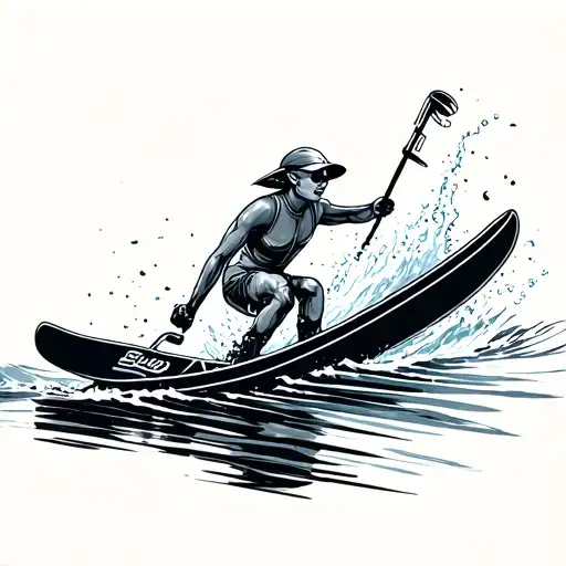 water ski tattoo design idea