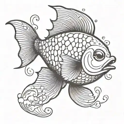 mother fish at school learning mathematics tattoo design idea