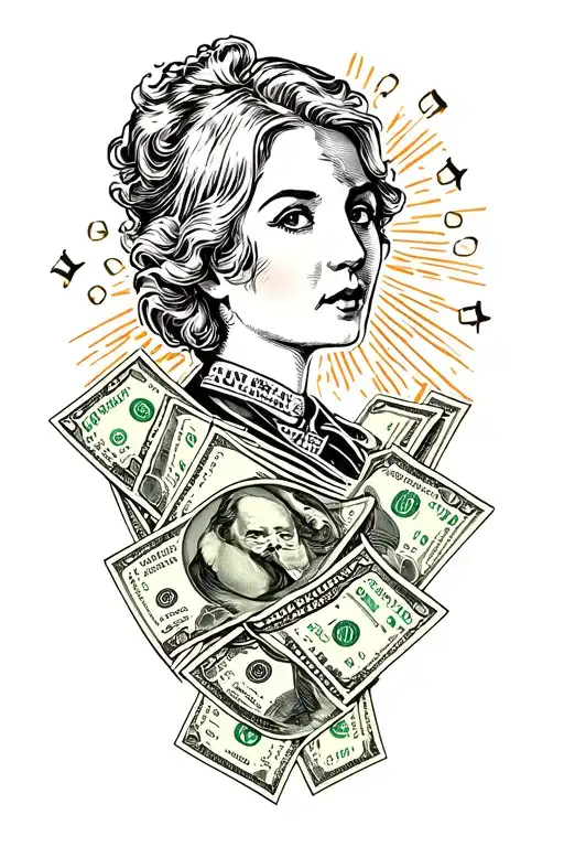 accountant counting money tattoo design idea