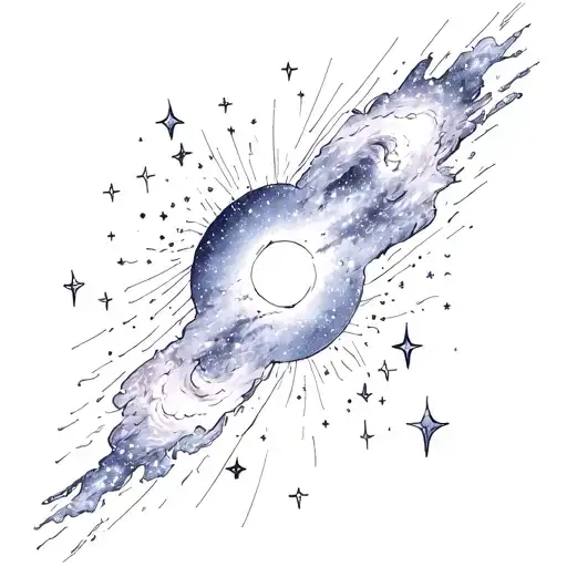 Milky Way Galaxy STARS with the deepest night starlight tattoo design idea