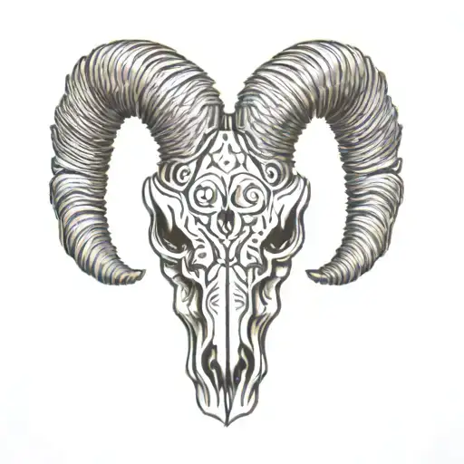 a ram skull tattoo design idea