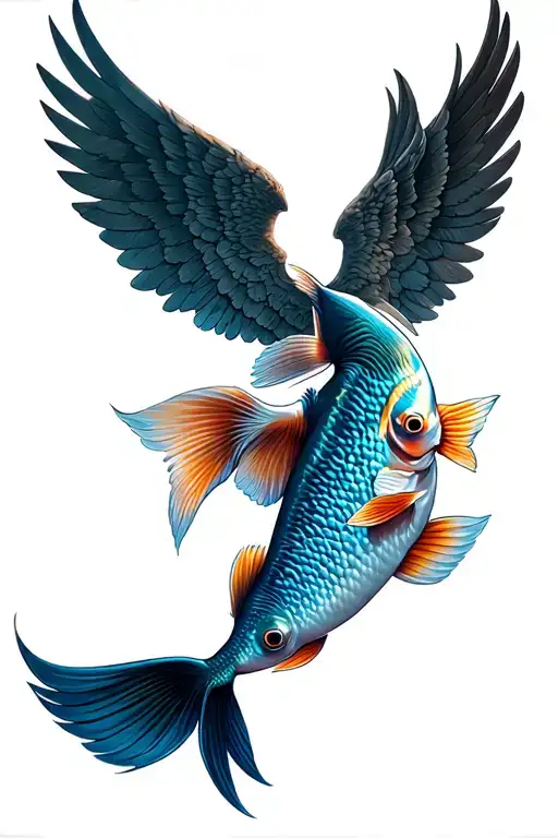 Archangel Raphael Fish and pilgrim tattoo design idea