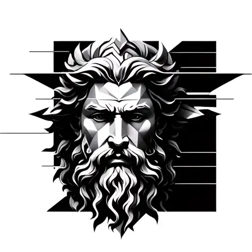 zeus face tattoo design idea