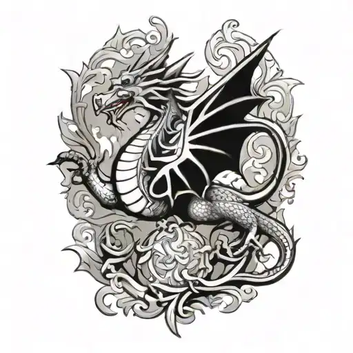 Welsh Dragon Sleeve tattoo design tattoo design idea