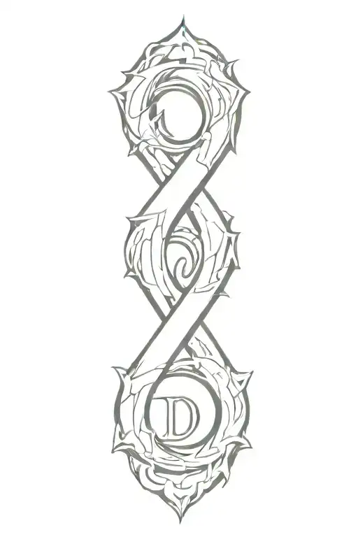 the letter d tattoo design idea