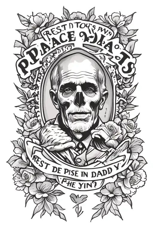 rest in peace dad memorial tattoo design idea