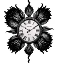 fading clock face tattoo design idea