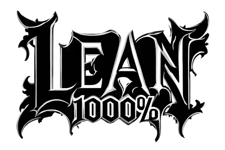 LEAN 100% written Gothic tattoo design idea