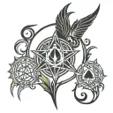 magic the gathering mana symbols tattoo design idea
