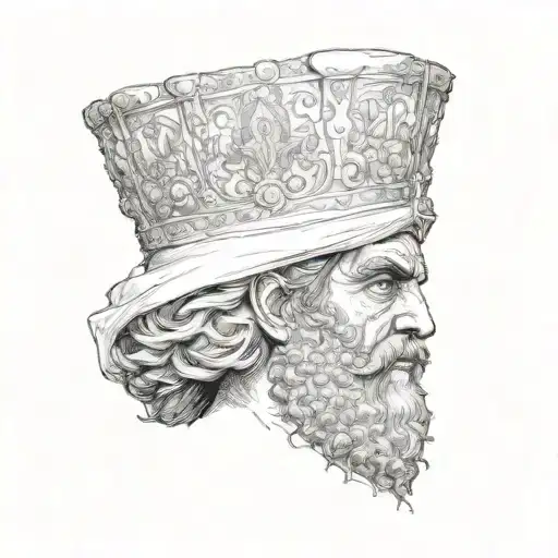the king of persia head and shoulders bust tattoo design idea
