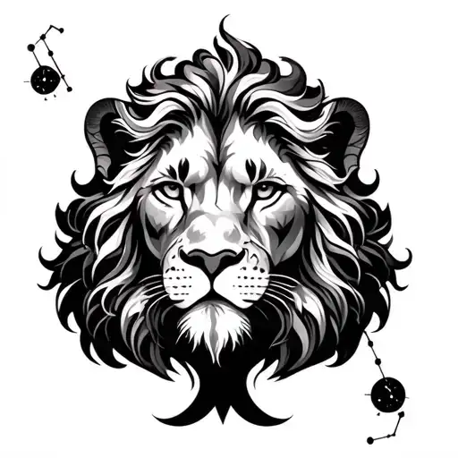 leo and Aquarius constellation intertwined tattoo design idea