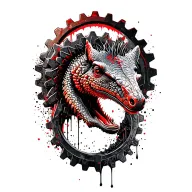 pangolin in front of gears intertwined tattoo design idea