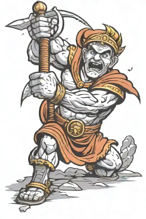 David slaying Goliath tattoo design idea