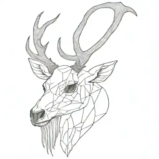 elk skull with antlers tattoo design idea
