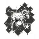 Aries constellation intertwined with football laces tattoo design idea