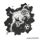 Aries constellation intertwined with football laces tattoo design idea