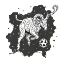 Aries constellation intertwined with football laces tattoo design idea