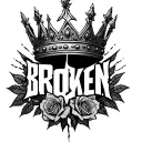 "BROKEN" broken king crown with roses tattoo design idea