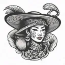 vietnam rice hat  tattoo design idea